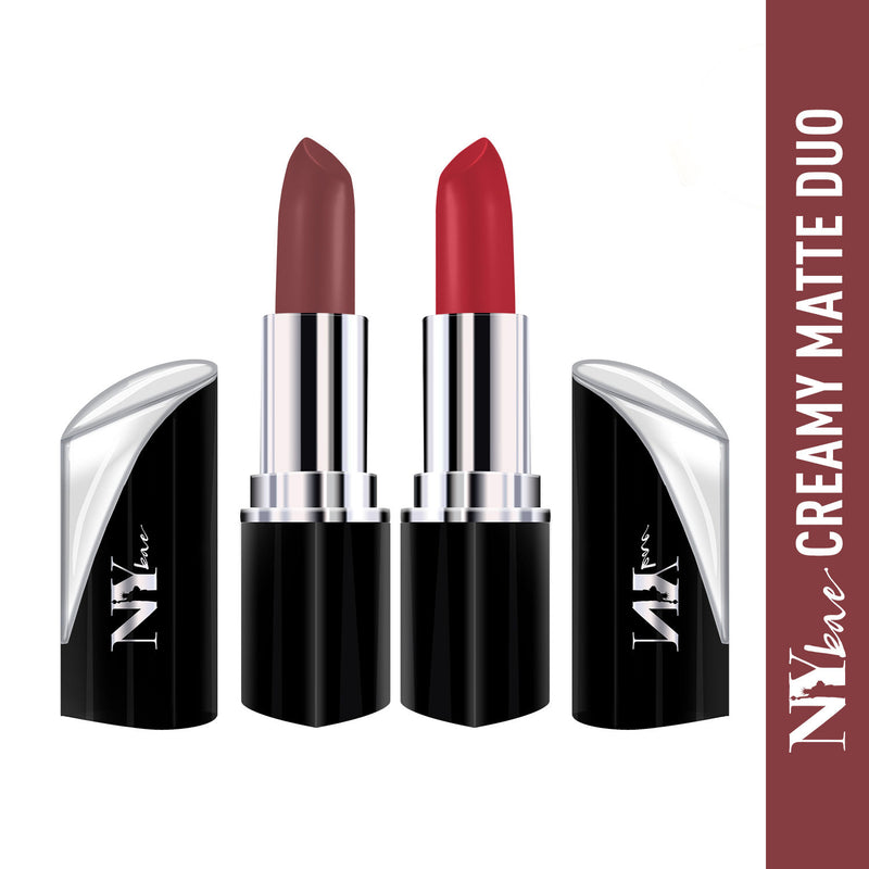 Creamy Matte Duo Lipsticks - Nude & Red-1