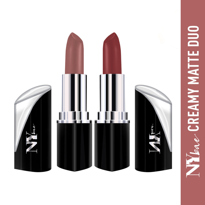 Creamy Matte Duo Lipsticks - Nude & Wine-1